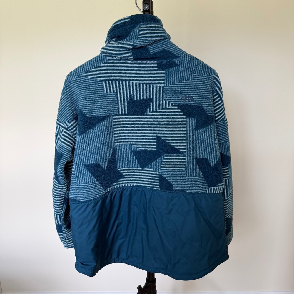 The North Face Womens Blue Patterned Fleece Funnel Neck Pullover XL NF0A34MK - Picture 3 of 9